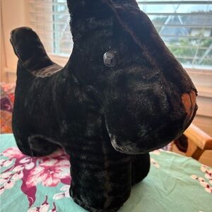 Antique Black Velvet Scottie Dog Sturdy Stuffed Animal